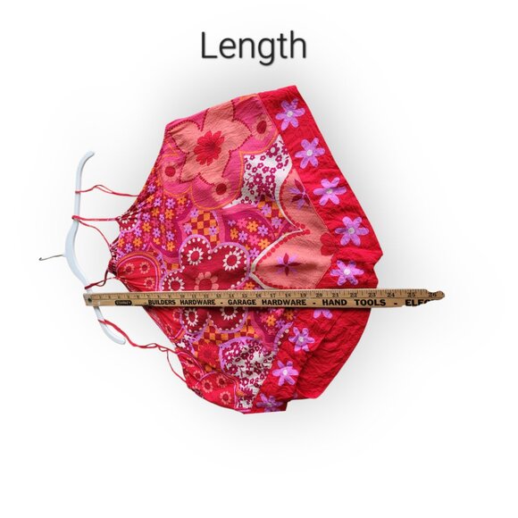 Free People I Dare You Floral Mixed Print red bohemian swing tank size S EUC - Picture 7 of 9